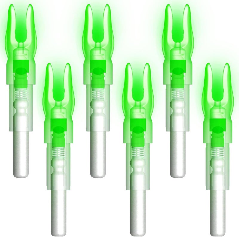 Linpeng 6PCS S Led Lighted Nocks for Arrows with .244"/6.2mm Inside Diameter,Screwdriver Included - Image 1